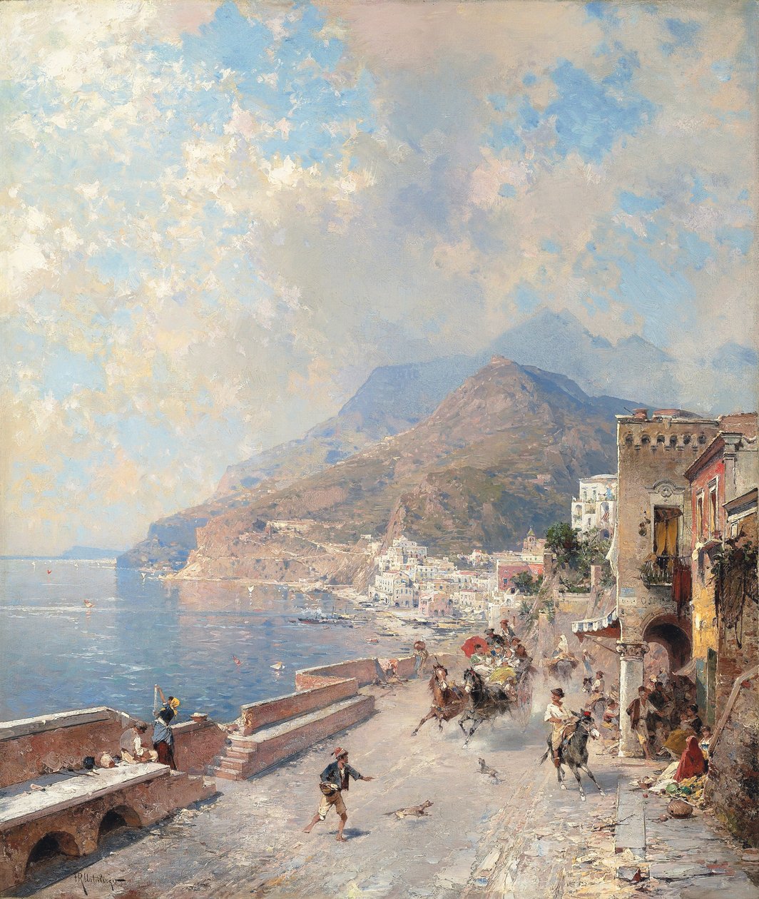 Zatoka Salerno, Amalfi, autorstwa Franz Richard Unterberger