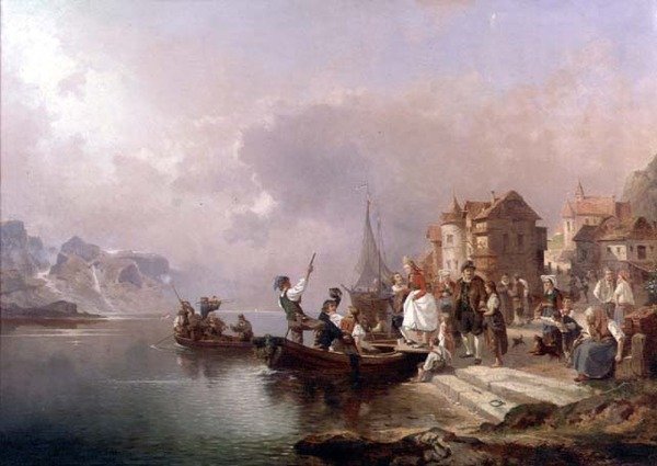 Norweskie przyjęcie weselne autorstwa Franz Richard Unterberger