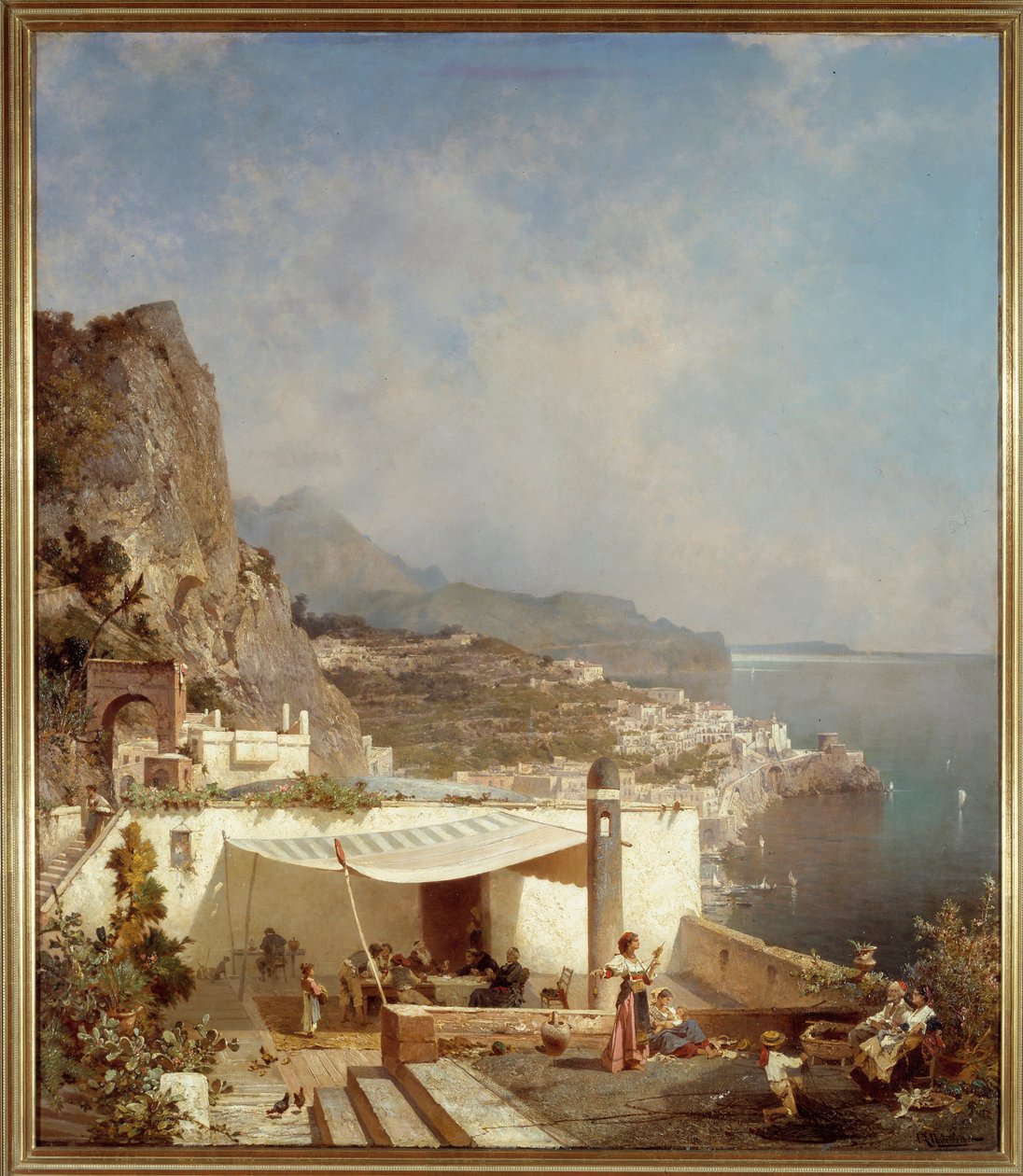 Zatoka Neapolitańska. Obraz Franza Richarda Unterbergera (1838-1902) Ec. Bel. autorstwa Franz Richard Unterberger