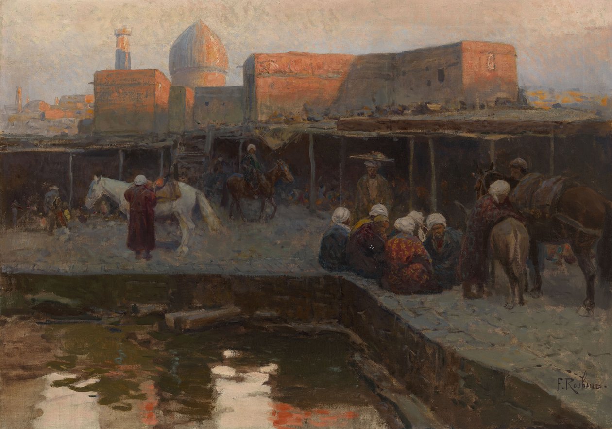 Karawanseraj Gur-e Amira w Samarkandzie autorstwa Franz Roubaud