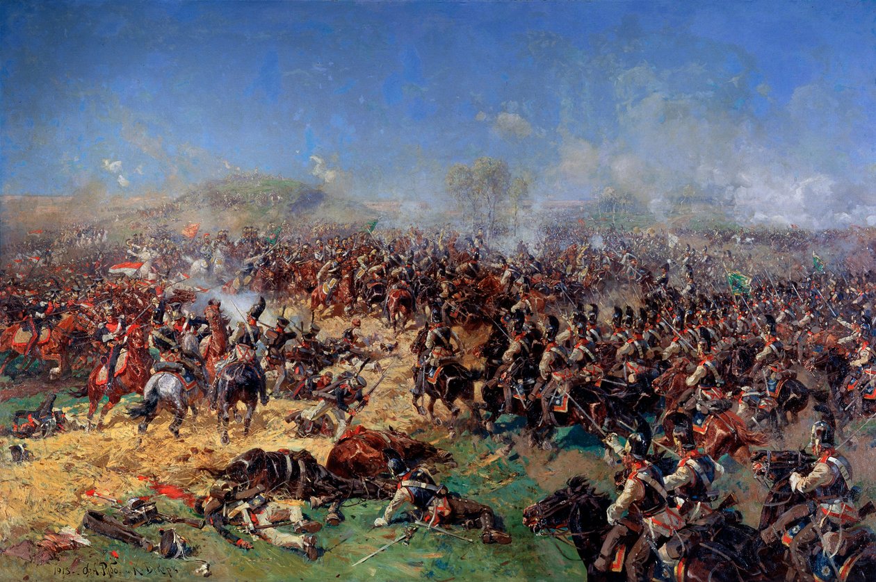 Bitwa pod Borodino 26 sierpnia 1812. Trzeci atak francuski, 1913. autorstwa Franz Roubaud