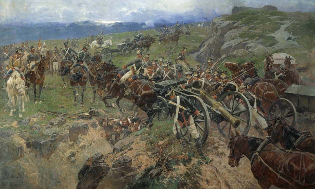 Żywy most, 1892 autorstwa Franz Roubaud