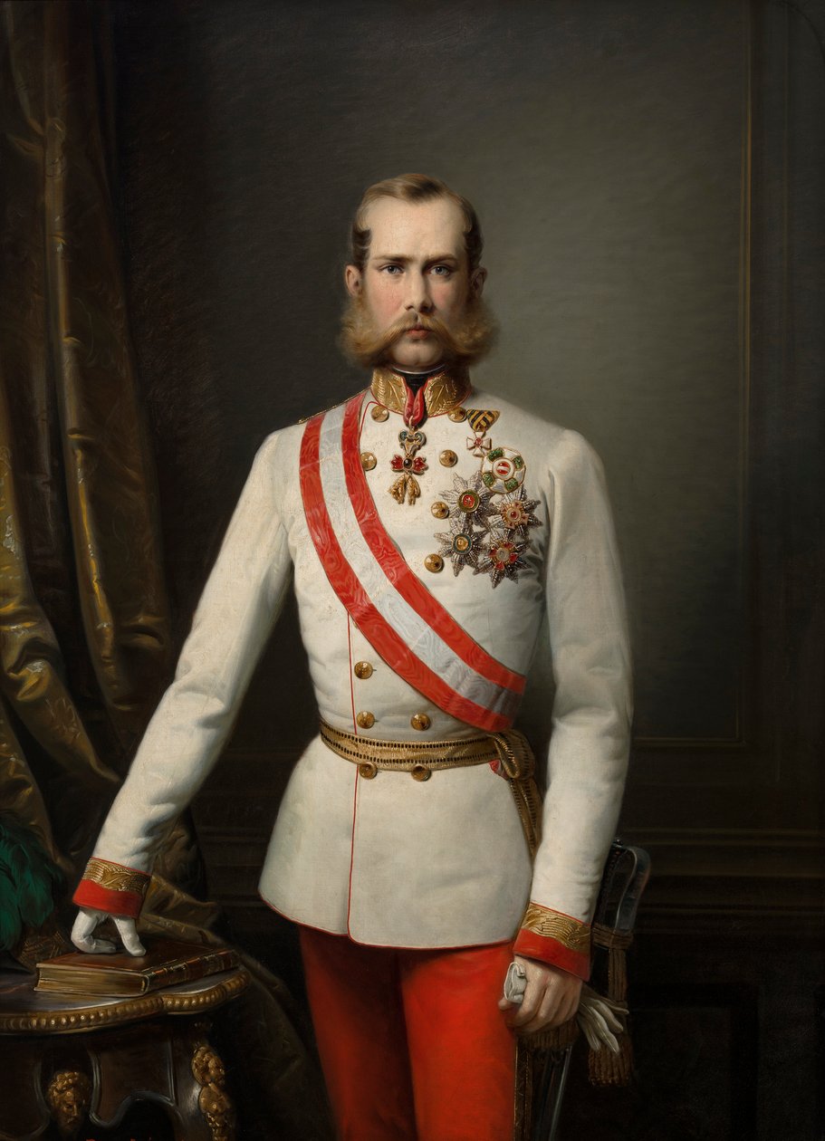 niemiecki: Bildnis des Franz Joseph I Portret Franciszka Józefa I autorstwa Franz Russ the Elder