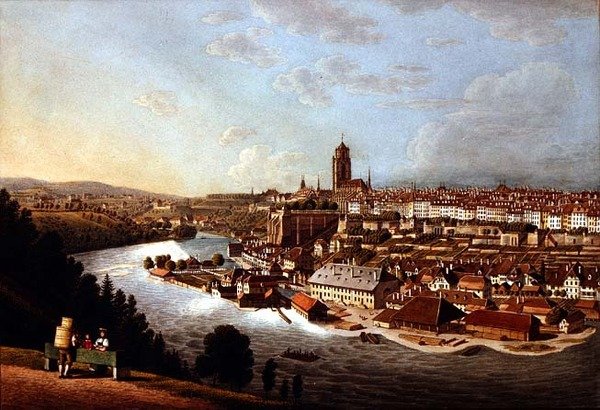 Widok na Berno z góry autorstwa Franz Schmidt