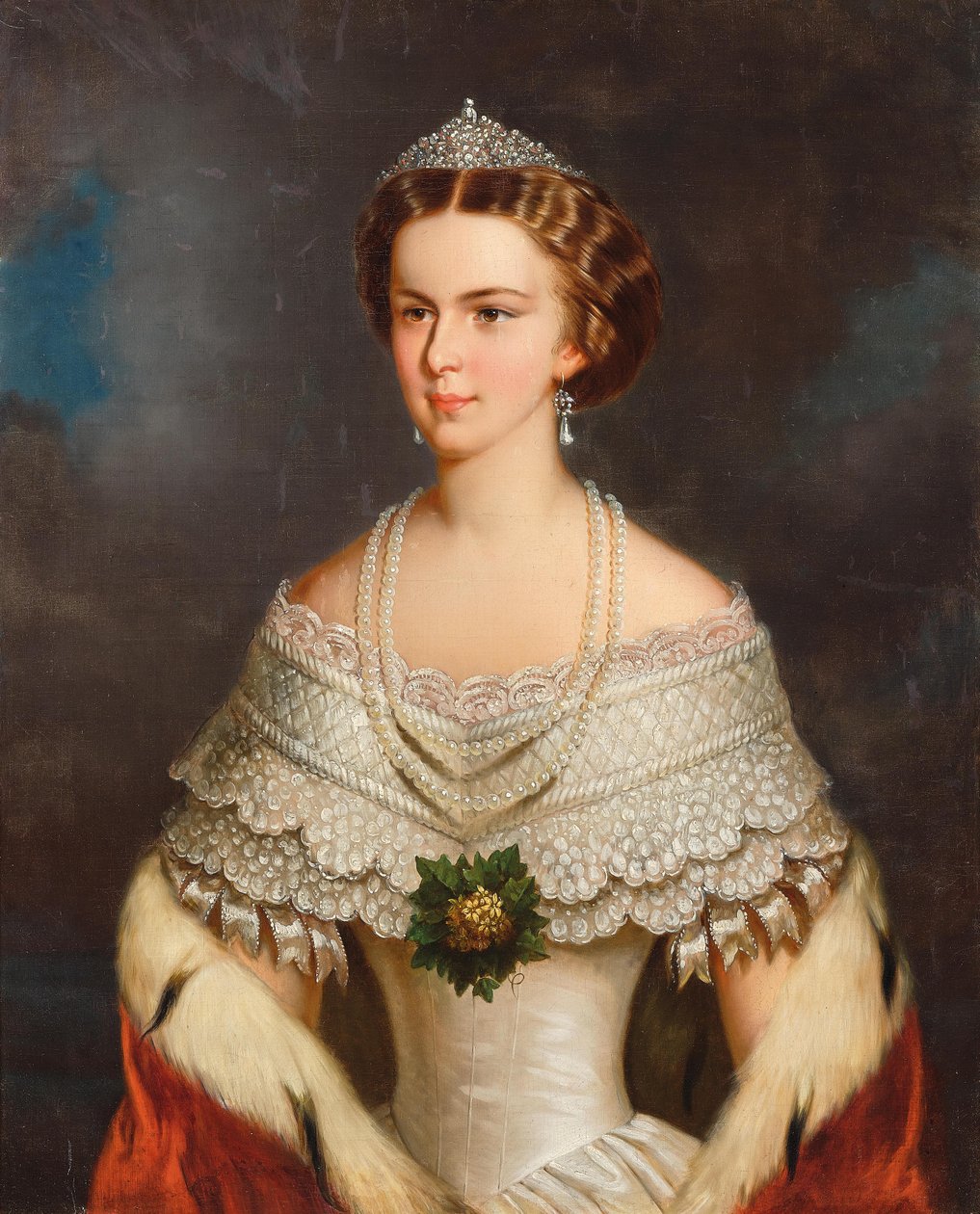 Portret Elżbiety Bawarskiej, 1854. autorstwa Franz Schrotzberg