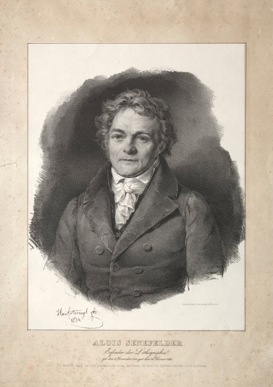 Aloys Senefelder. autorstwa Franz Seraph Hanfstaengl