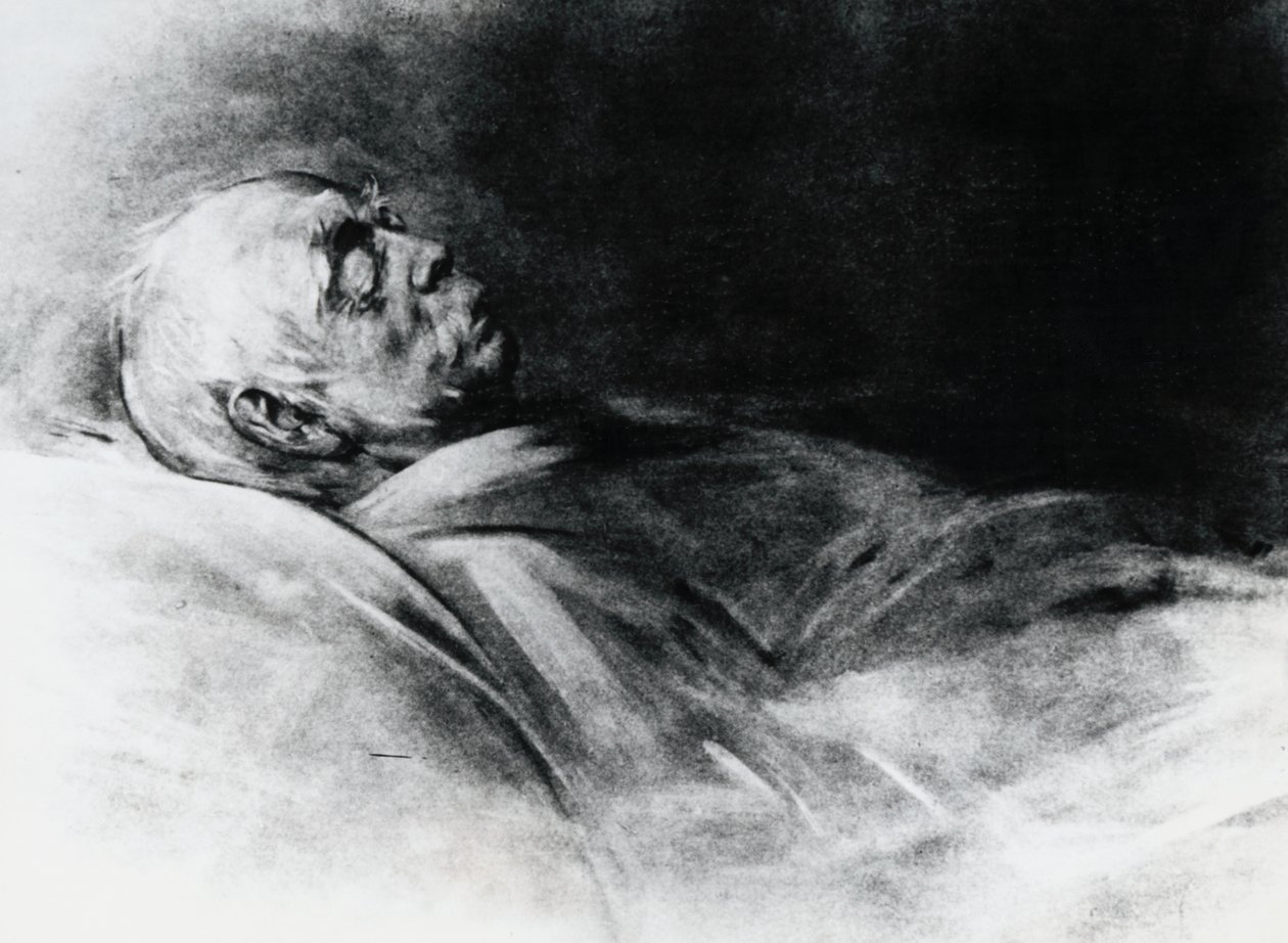 Otto von Bismarck (1815-1898) na łożu śmierci autorstwa Franz Seraph von Lenbach