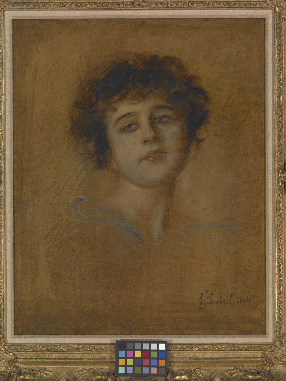 Portret młodej kobiety (olej na płótnie) autorstwa Franz Seraph von Lenbach