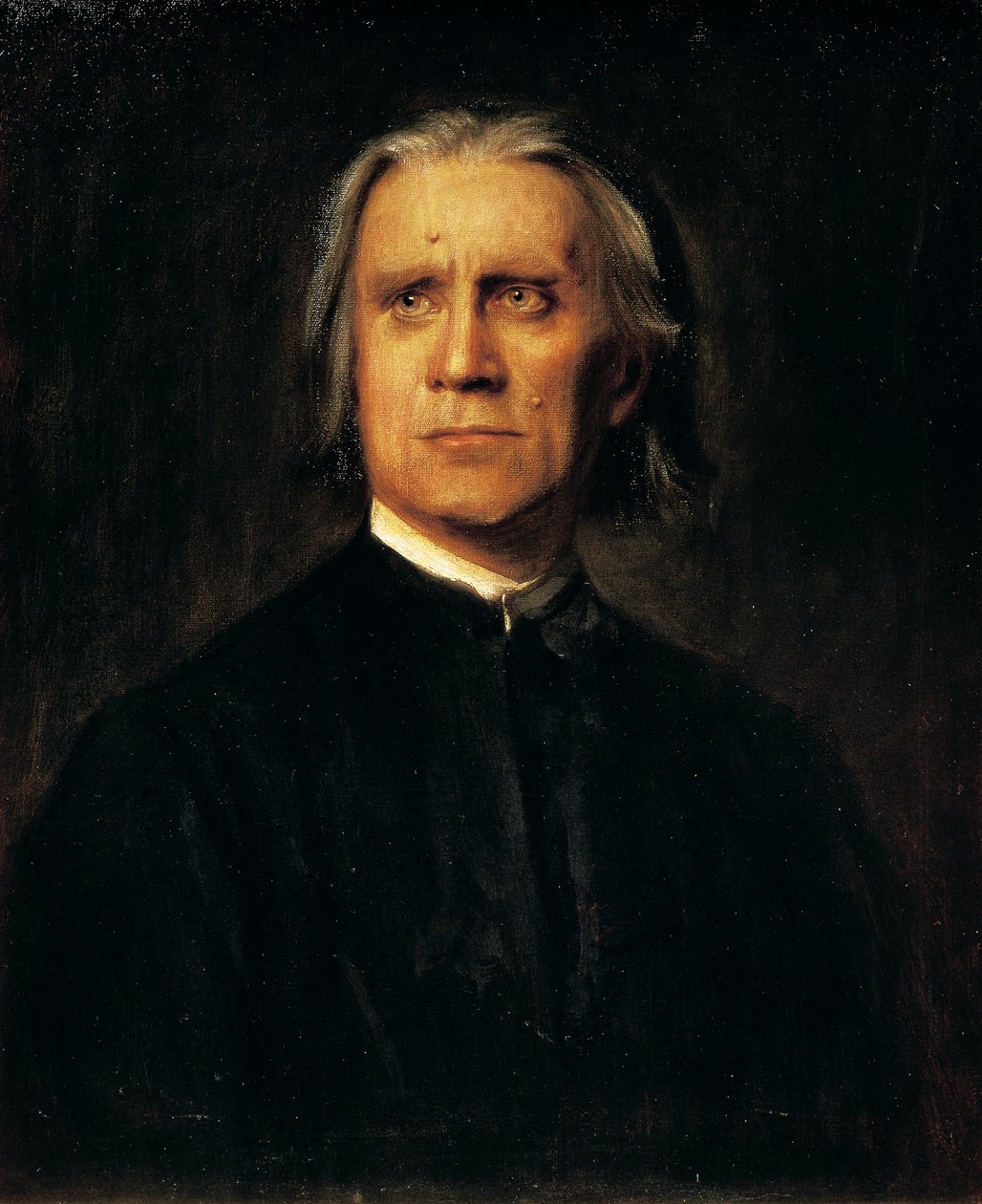 Portret węgierskiego kompozytora i pianisty Franciszka Liszta (Doborjan autorstwa Franz Seraph von Lenbach