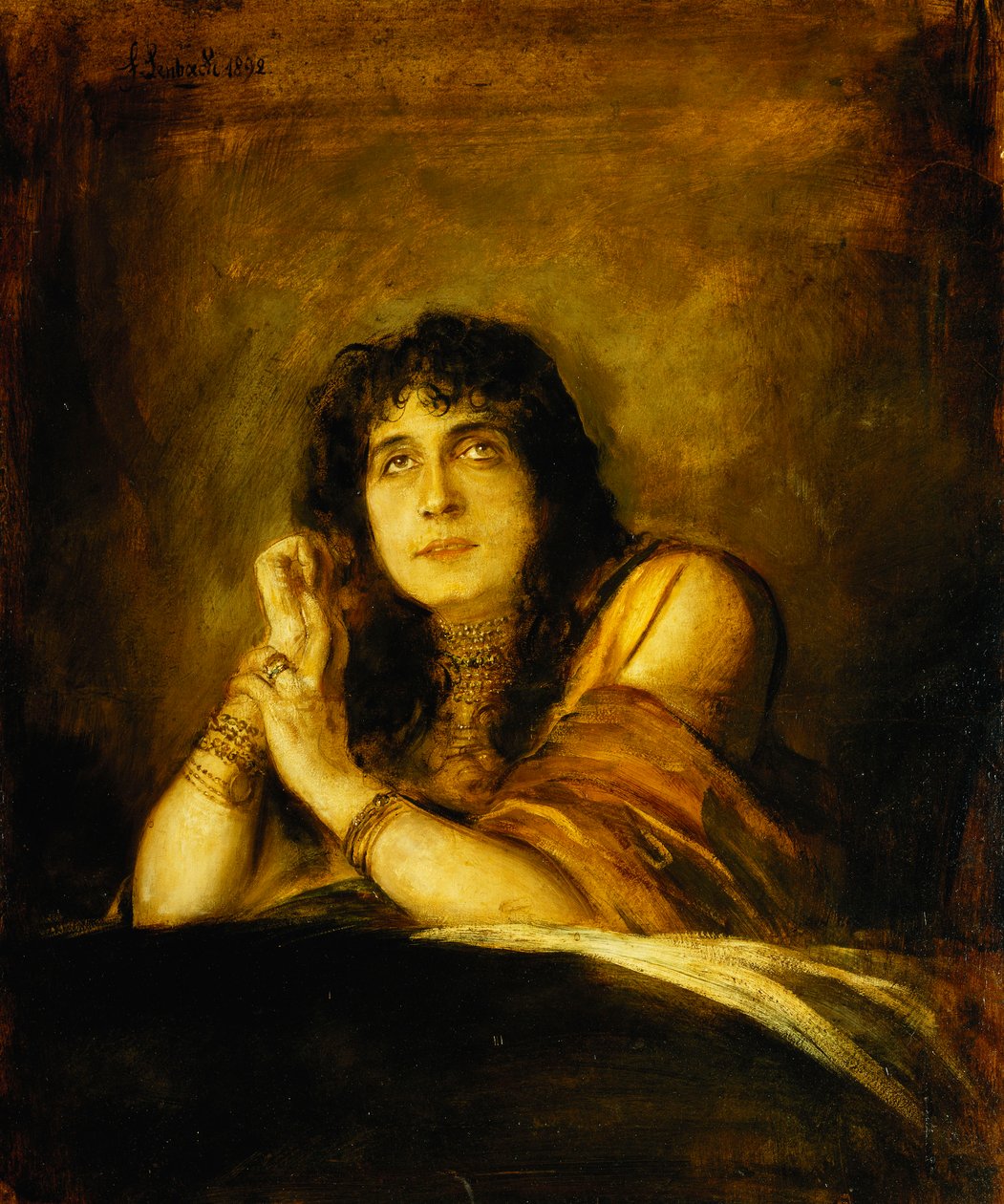 Portret Sarah Bernhardt jako Lady Makbet, 1892 autorstwa Franz Seraph von Lenbach
