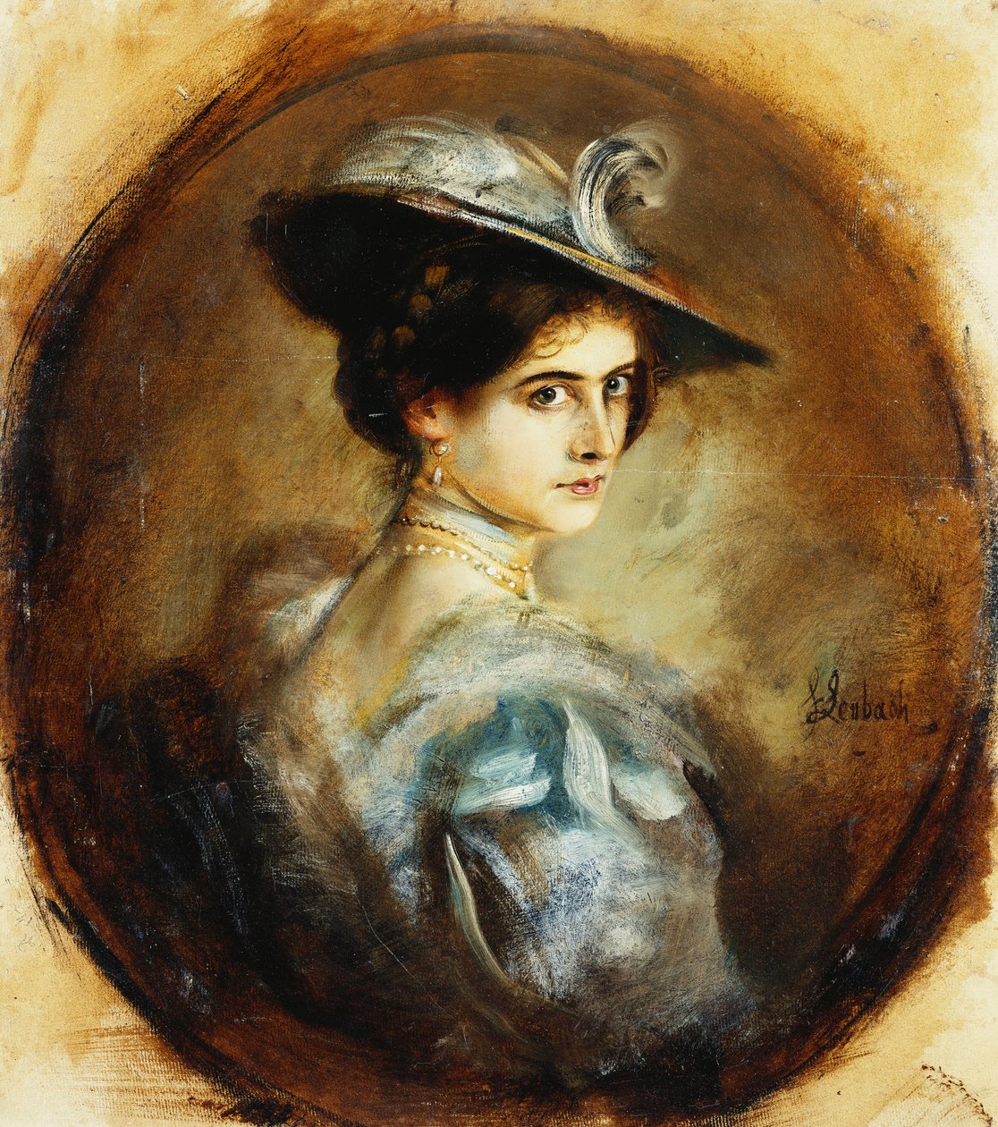 Portret damy, głowa i ramiona autorstwa Franz Seraph von Lenbach