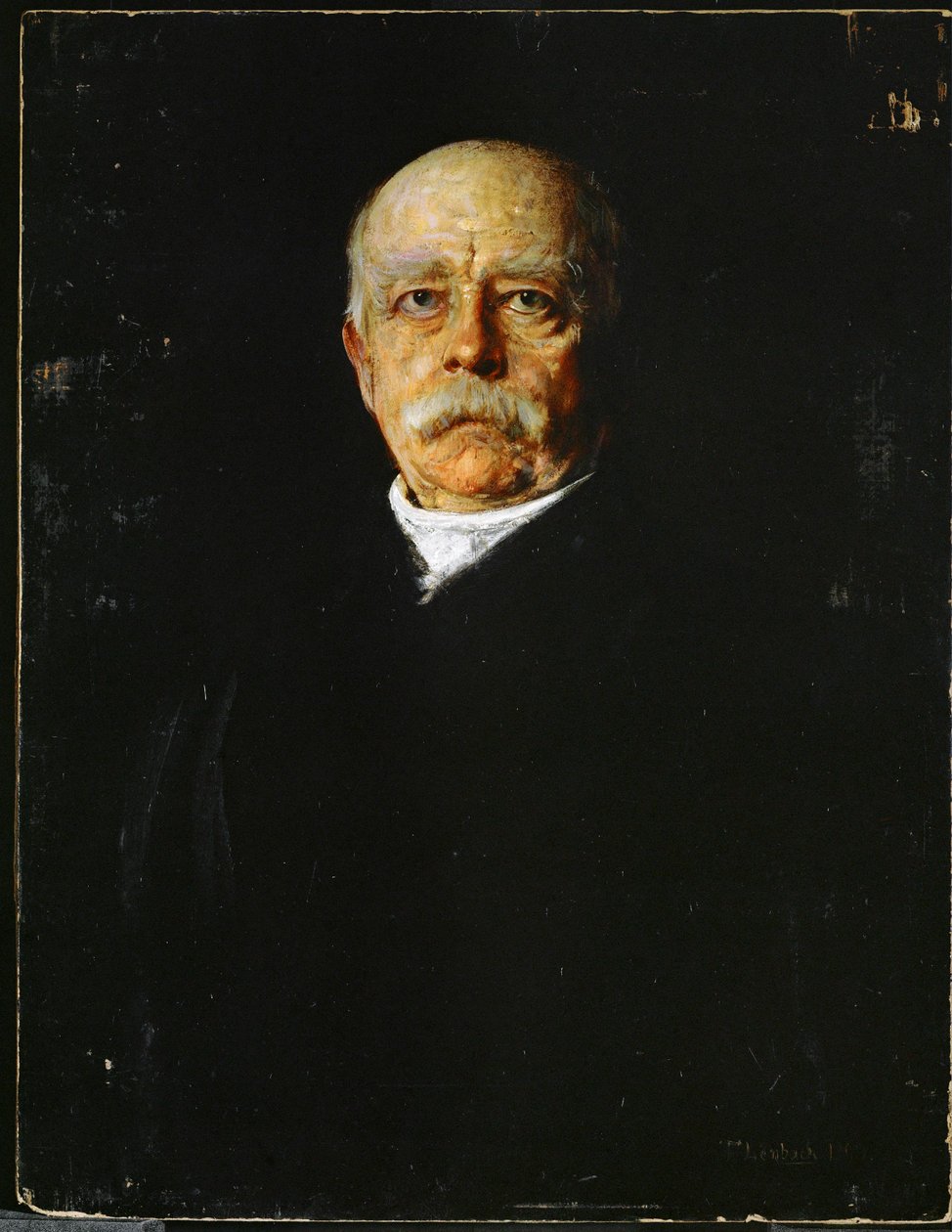 Książę Otto von Bismarck, pruski mąż stanu, który przyczynił się do powstania Rzeszy Niemieckiej ... (obraz na płótnie) autorstwa Franz Seraph von Lenbach