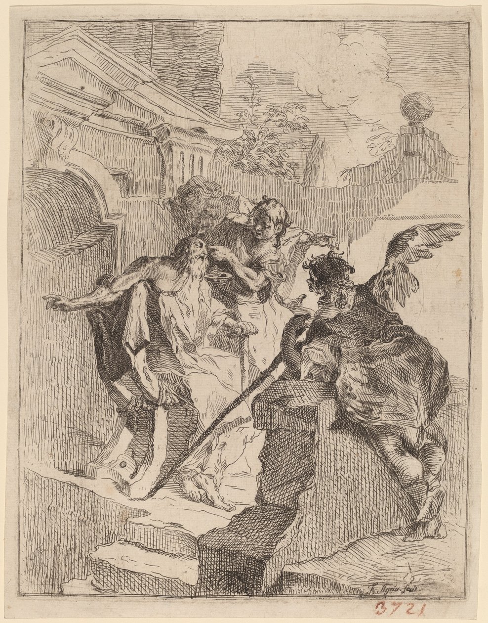 Tobiasz uzdrawiający swojego ojca autorstwa Franz Sigrist the Elder