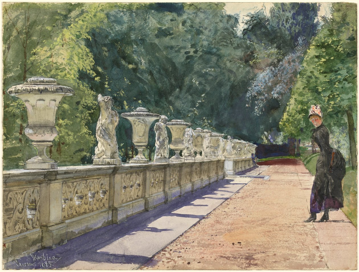 Promenada w parku w Sanssouci autorstwa Franz Skarbina