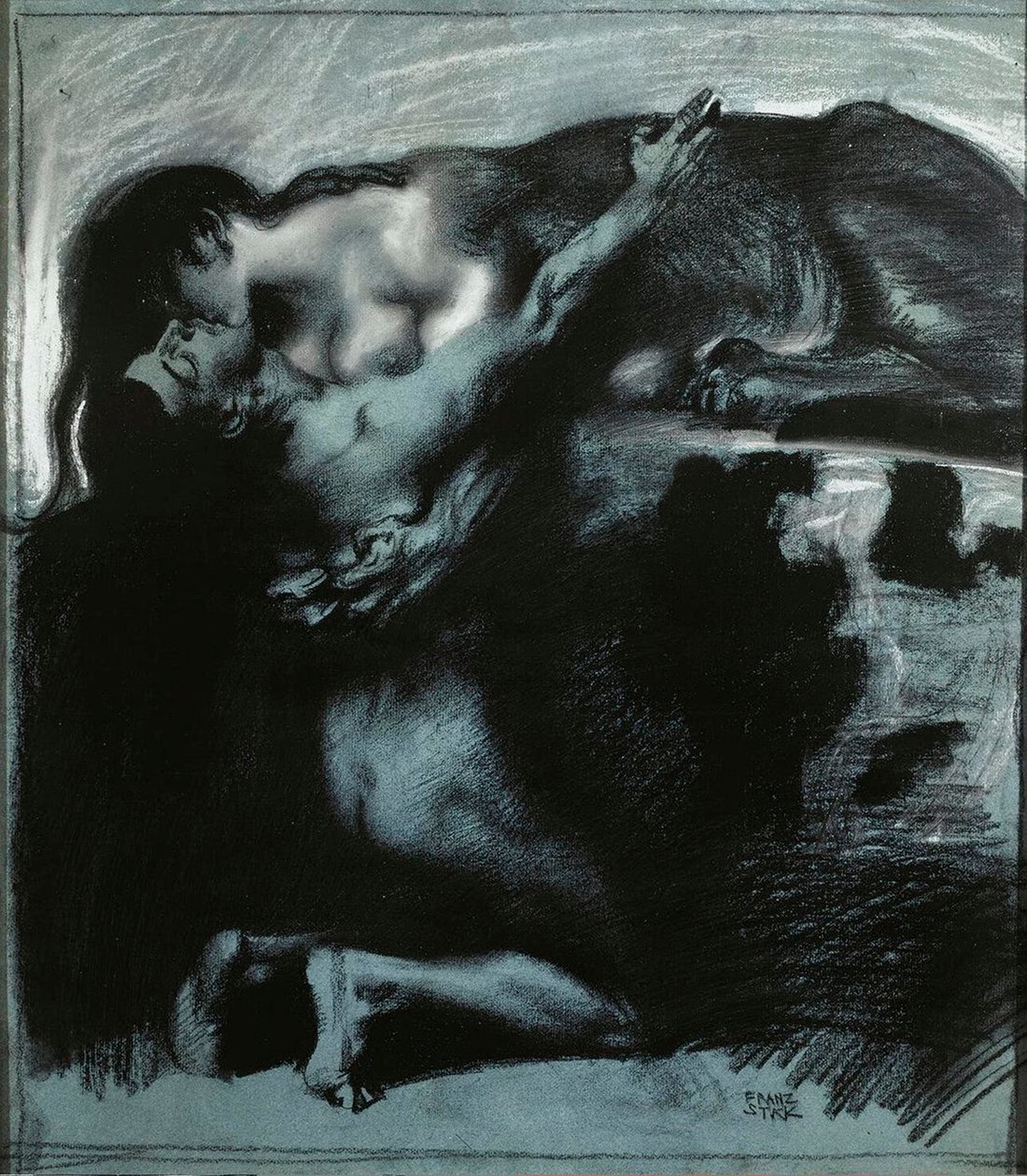 Pocałunek Sfinksa, między 1890 a 1914 rokiem. autorstwa Franz Stuck Ritter von
