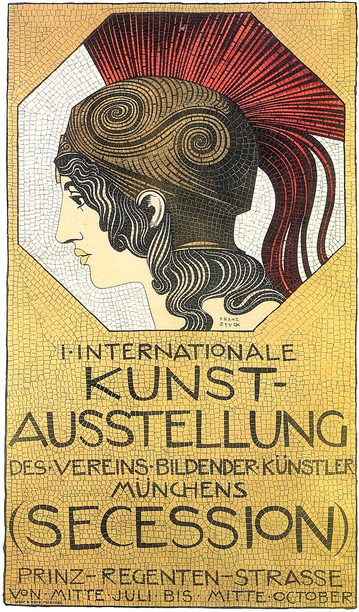 Plakat na pierwszą międzynarodową wystawę sztuki, Secesja, 1893. autorstwa Franz Stuck Ritter von