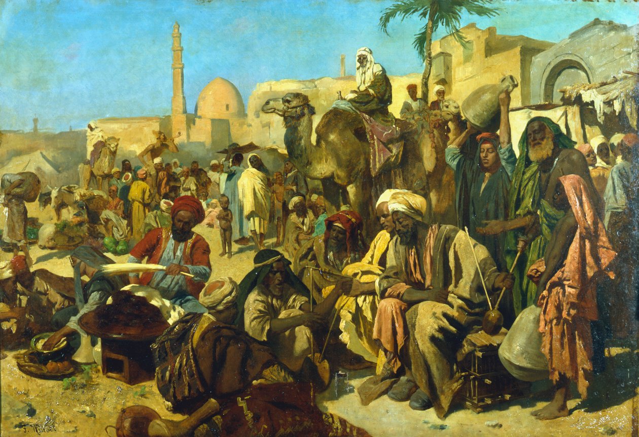 „Targ w Kairze”, koniec XIX wieku autorstwa Franz Theodor Wurbel