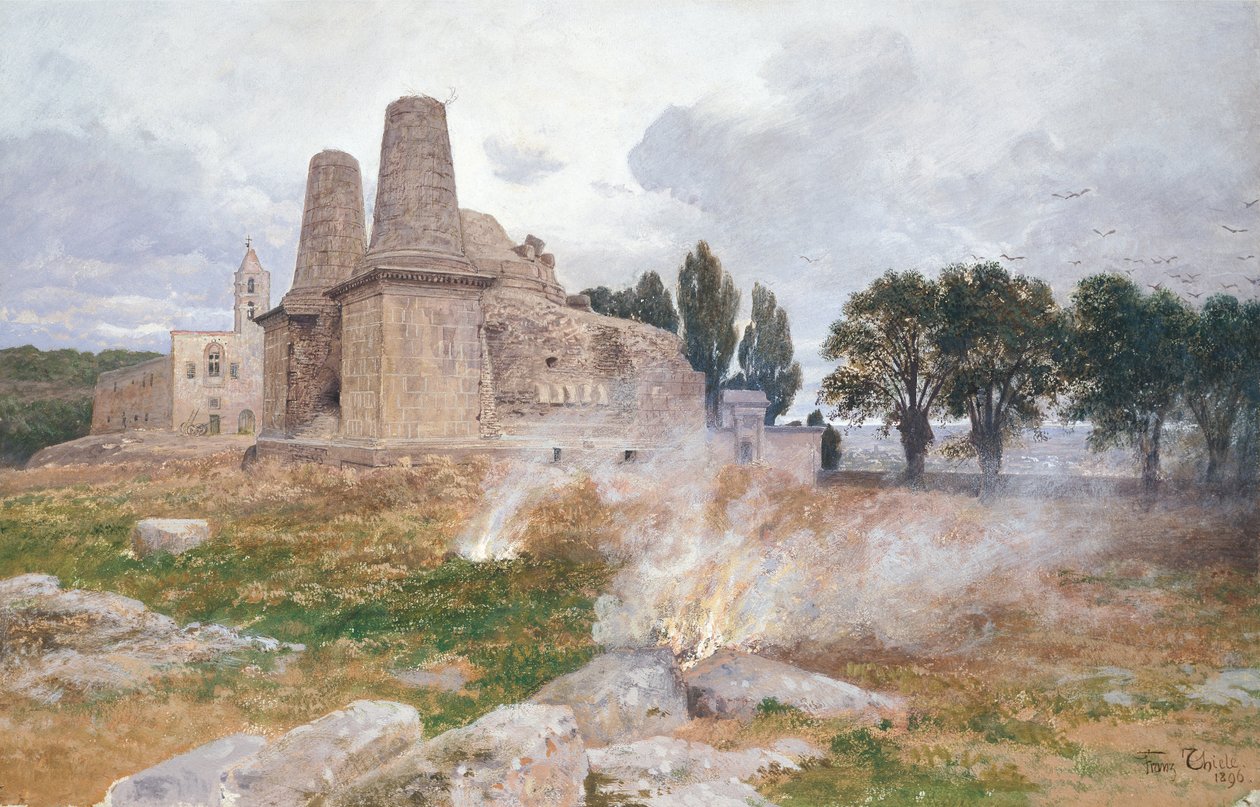 Ruiny świątyni, Ameryka Południowa autorstwa Franz Thiele