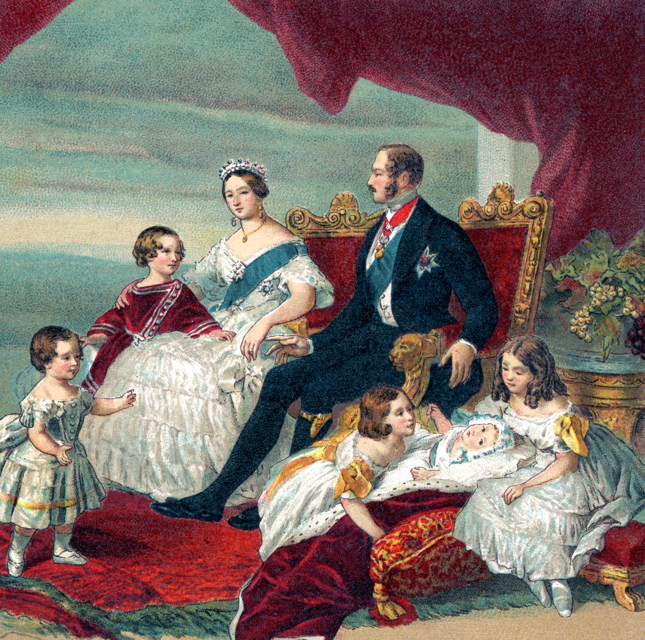 Angielska królowa Wiktoria i jej rodzina autorstwa Franz Xaver  Winterhalter (after)