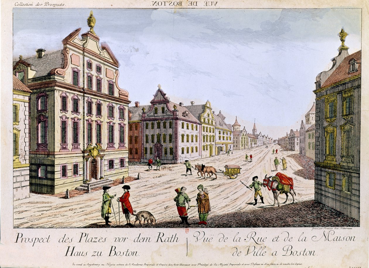 Widok na ratusz, Boston autorstwa Franz Xaver Habermann
