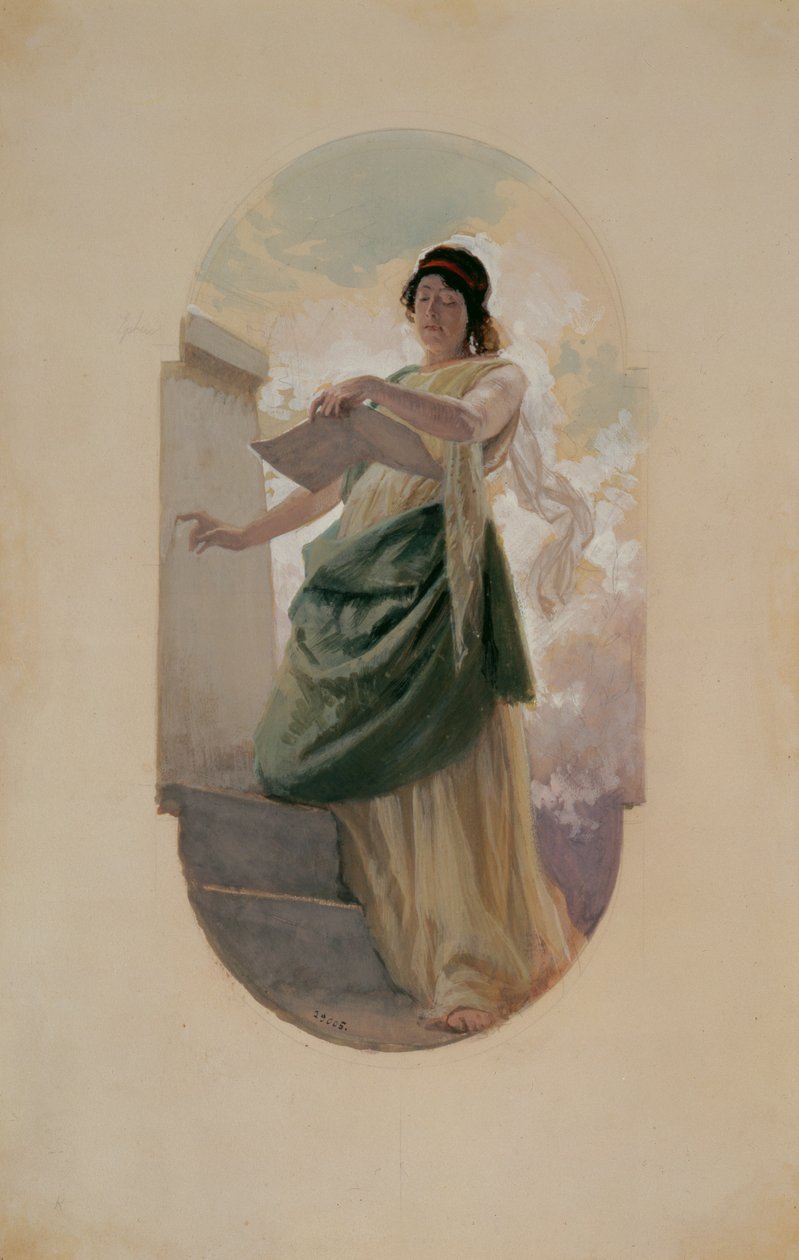 Epigram, studium, 1890 (ołówek, wc) autorstwa Franz Xaver Simm