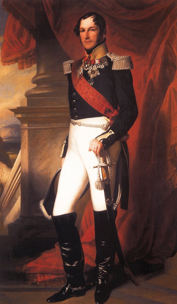 Niderlandzki: Portret króla Leopolda I w mundurze Portret króla Leopolda I w mundurze autorstwa Franz Xaver Winterhalter