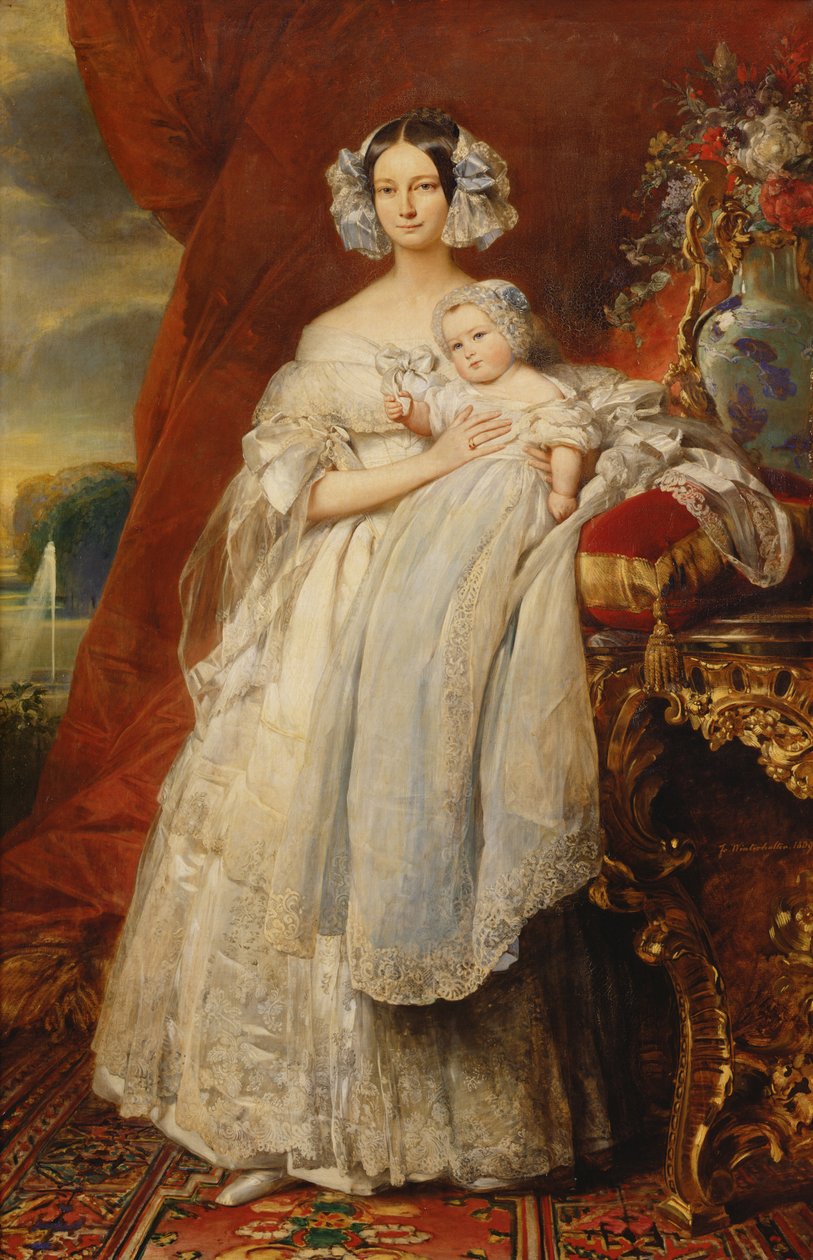 Helene-Louise de Mecklembourg-Schwerin, księżna orleańska (1814-58) z synem hrabią Paryża (1838-94) 1839 (olej na płótnie) autorstwa Franz Xaver Winterhalter