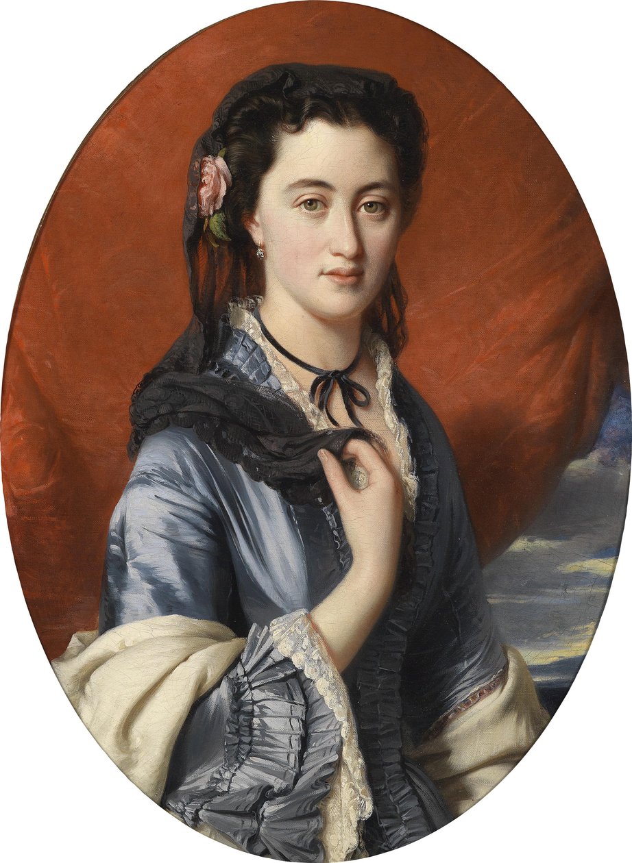 Hrabina Varvara Vasilievna Musina Pouchkina - Portret hrabiny Varvara Musina-Pushkina (1832-1885) - Winterhalter, Franz Xavier (1805-1873) - 1864 - Olej na płótnie - 81x60 - Kolekcja prywatna autorstwa Franz Xaver Winterhalter