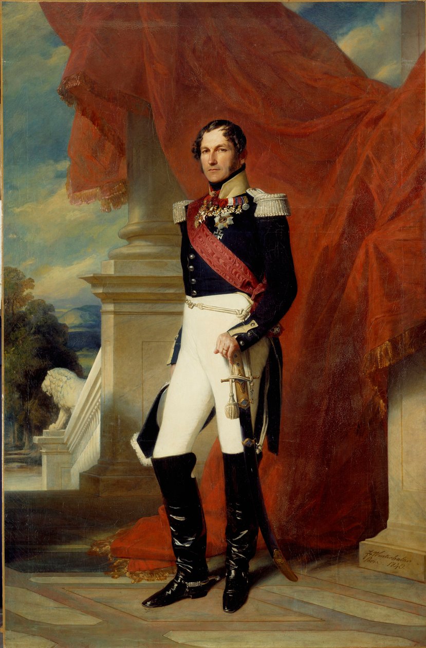 Portret u stóp Leopolda I (1790-1865), króla Belgów Obraz Xavera Winterhaltera (1806-1873) 1840 nd. 2,78x1,81 m² autorstwa Franz Xaver Winterhalter