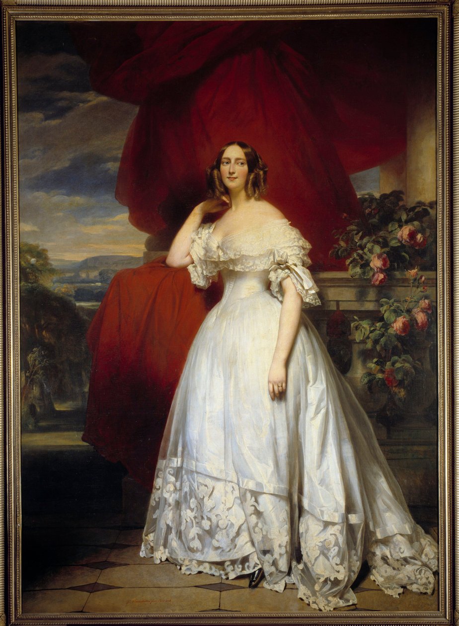 Portret u stóp siostry Marechal Berthier Obraz Franza Xavera Winterhaltera (1806-1873) (Ec. All.) 1830 Boissy Saint Leger. Zamek Grosbois autorstwa Franz Xaver Winterhalter