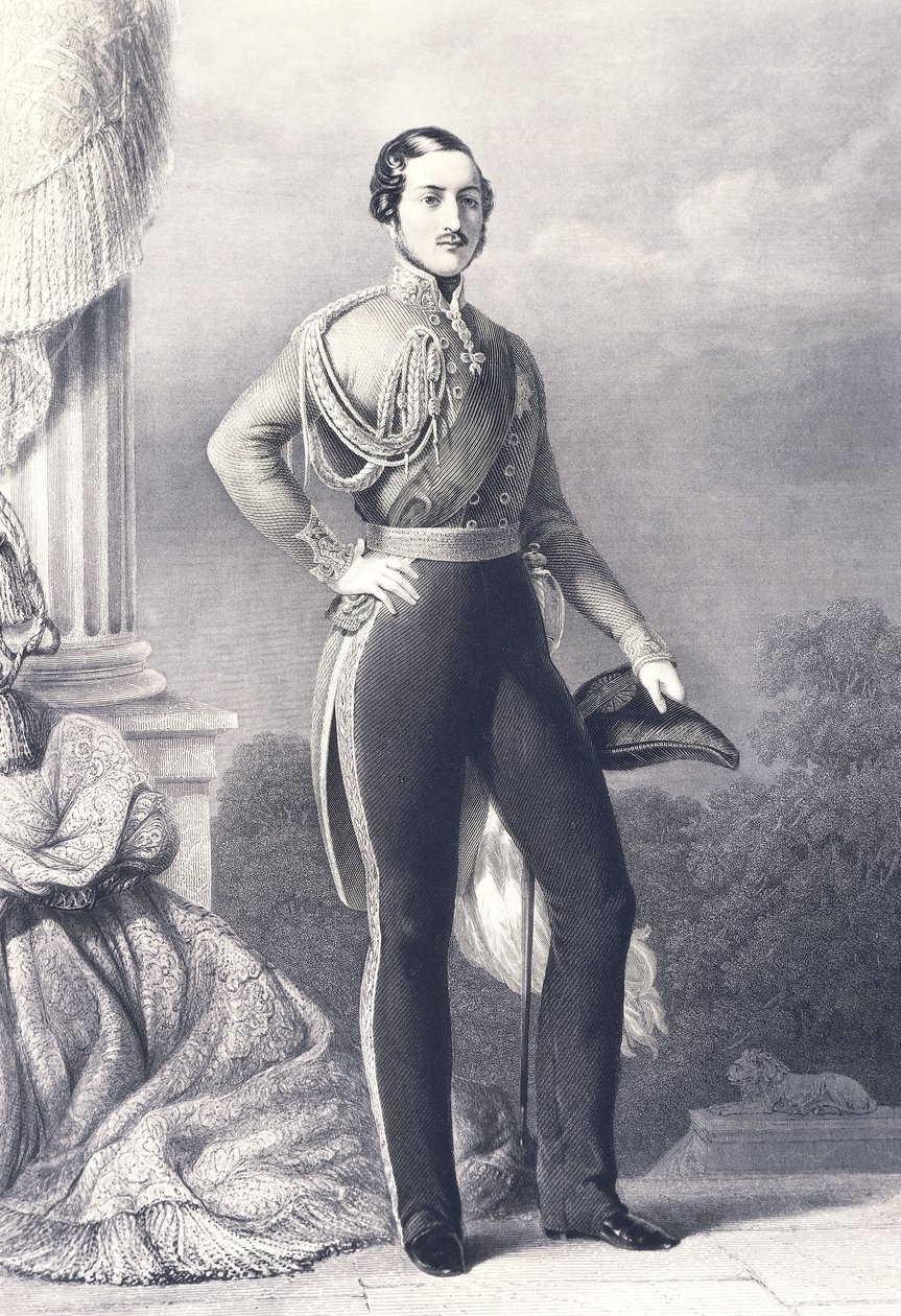 Portret Alberta Saxe-Coburg-Gotha, męża królowej Wiktorii i księcia małżonka Wielkiej Brytanii, autorstwa Franza Xavera Winterhaltera, druk autorstwa Franz Xaver Winterhalter