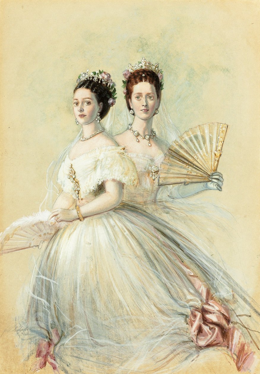 Portret carycy Marii Fiodorowny i jej siostry Aleksandry, księżnej Walii, 1868 autorstwa Franz Xaver Winterhalter