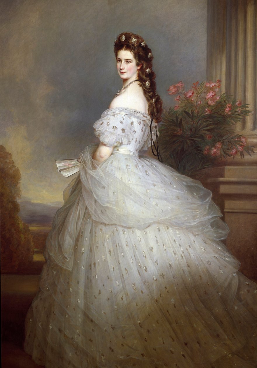 Portret Elisabeth de Wittelsbach (1837-1898) (sissi), Cesarzowej Austrii (1854-1898) i Królowej Węgier (1867-1898) Obraz Franza Xavera Winterhaltera (1806-1873) autorstwa Franz Xaver Winterhalter