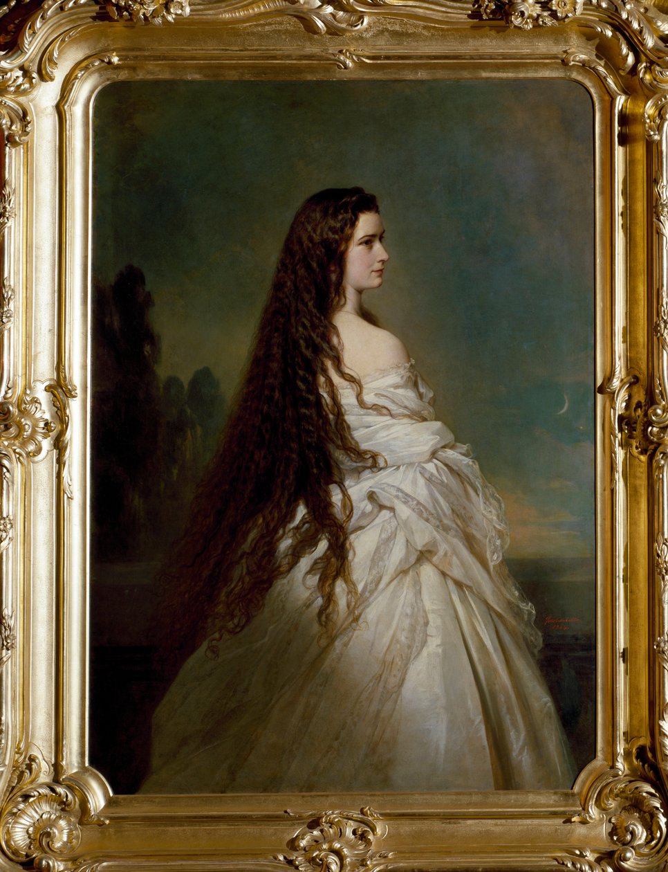 Portret Elisabeth de Wittelsbach (1837-1898) (sissi), Cesarzowej Austrii (1854-1898) i Królowej Węgier (1867-1898) Obraz Franza Xavera Winterhaltera (1806-1873) autorstwa Franz Xaver Winterhalter
