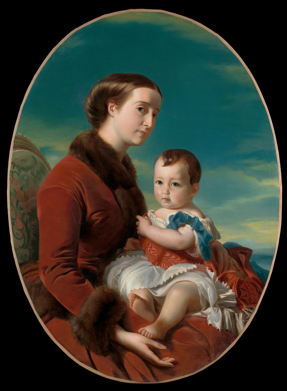 Portret cesarzowej Eugenii z księciem cesarskim autorstwa Franz Xaver Winterhalter