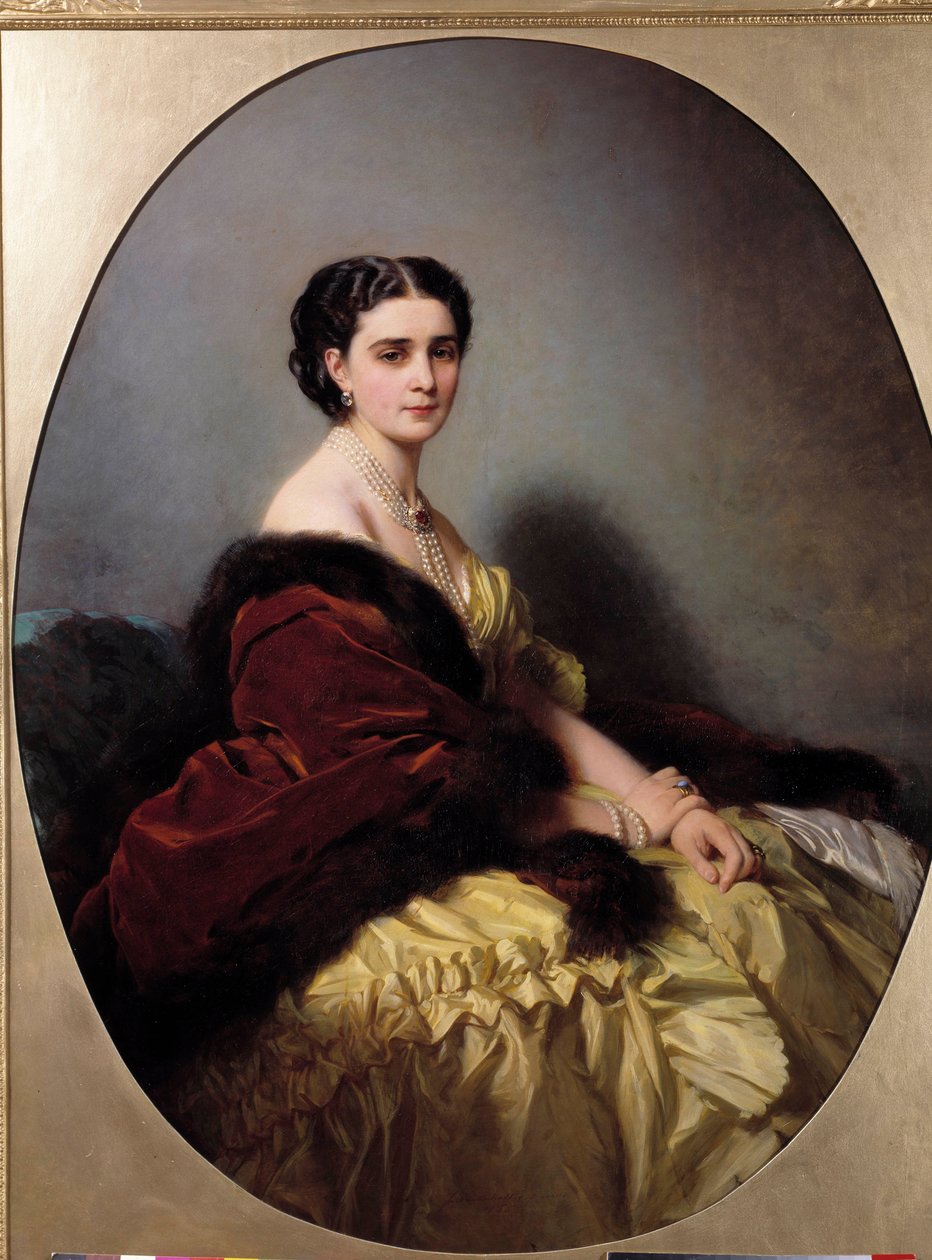 Portret Madame Narychkin (lub Narychkin lub Narychkina) Malowanie i okładka Winterhalter (1806-1873) autorstwa Franz Xaver Winterhalter