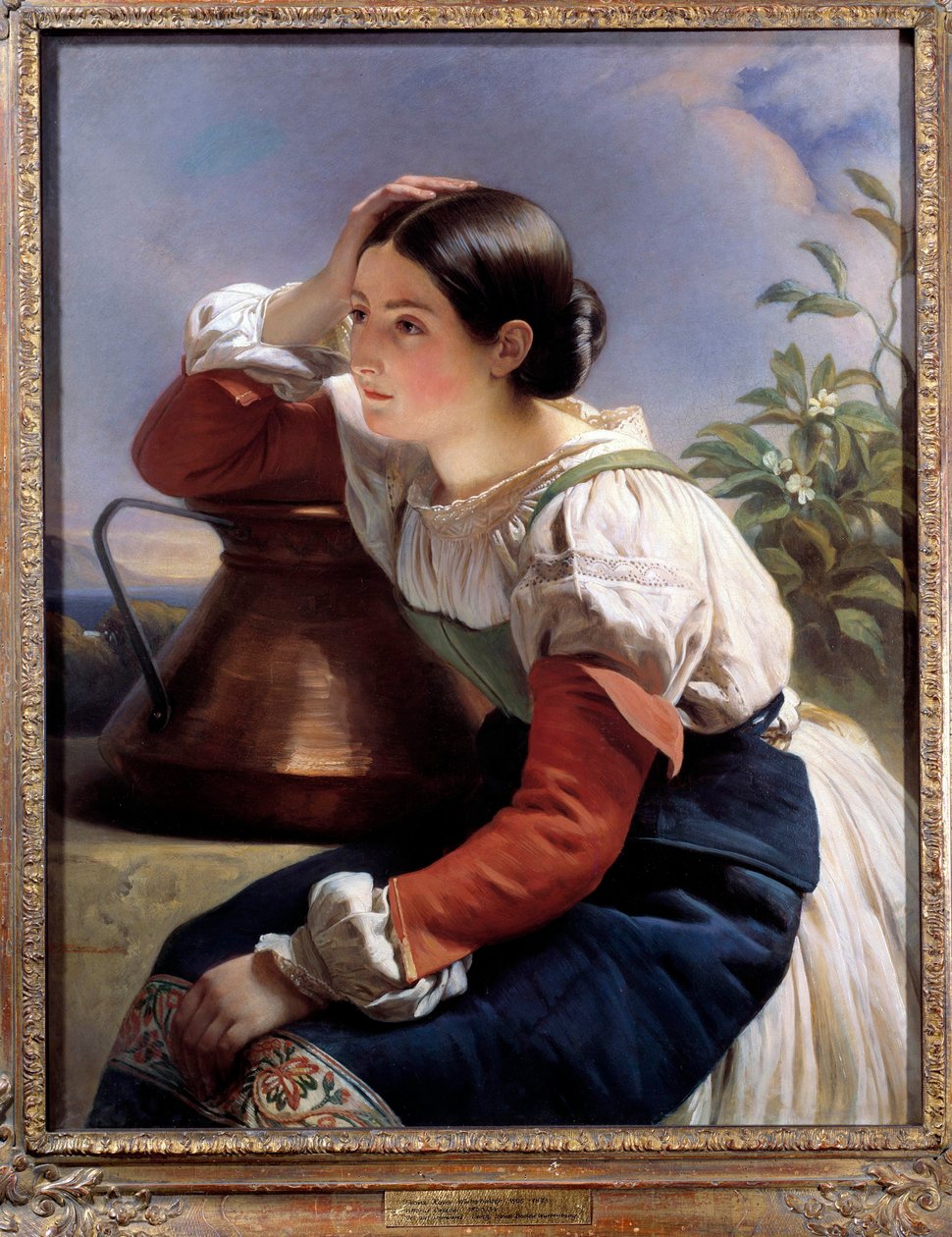 Portret młodego Włocha przy studni Obraz Xavera Winterhaltera (1806-1873) 1833. Kolekcja prywatna autorstwa Franz Xaver Winterhalter
