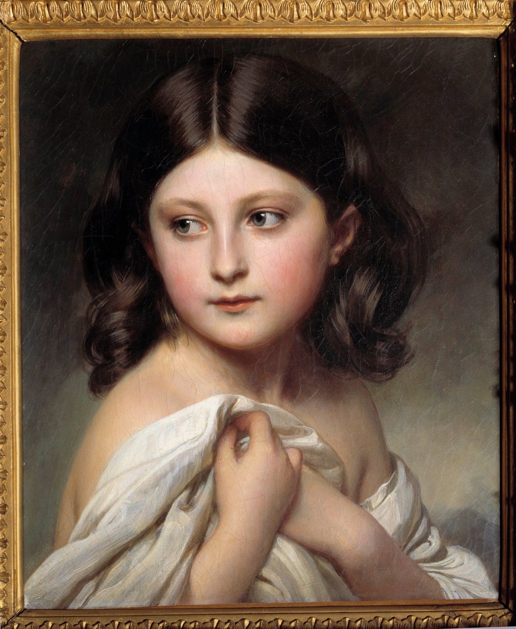 Portret dziewczynki o imieniu Princess Charlotte. Obraz Xavera Winterhaltera (1806-1873) 1850 Kolekcja prywatna - Portret młodej dziewczyny o imieniu Princess Charlotte. Obraz Xavera Winterhaltera (1806-1873) autorstwa Franz Xaver Winterhalter