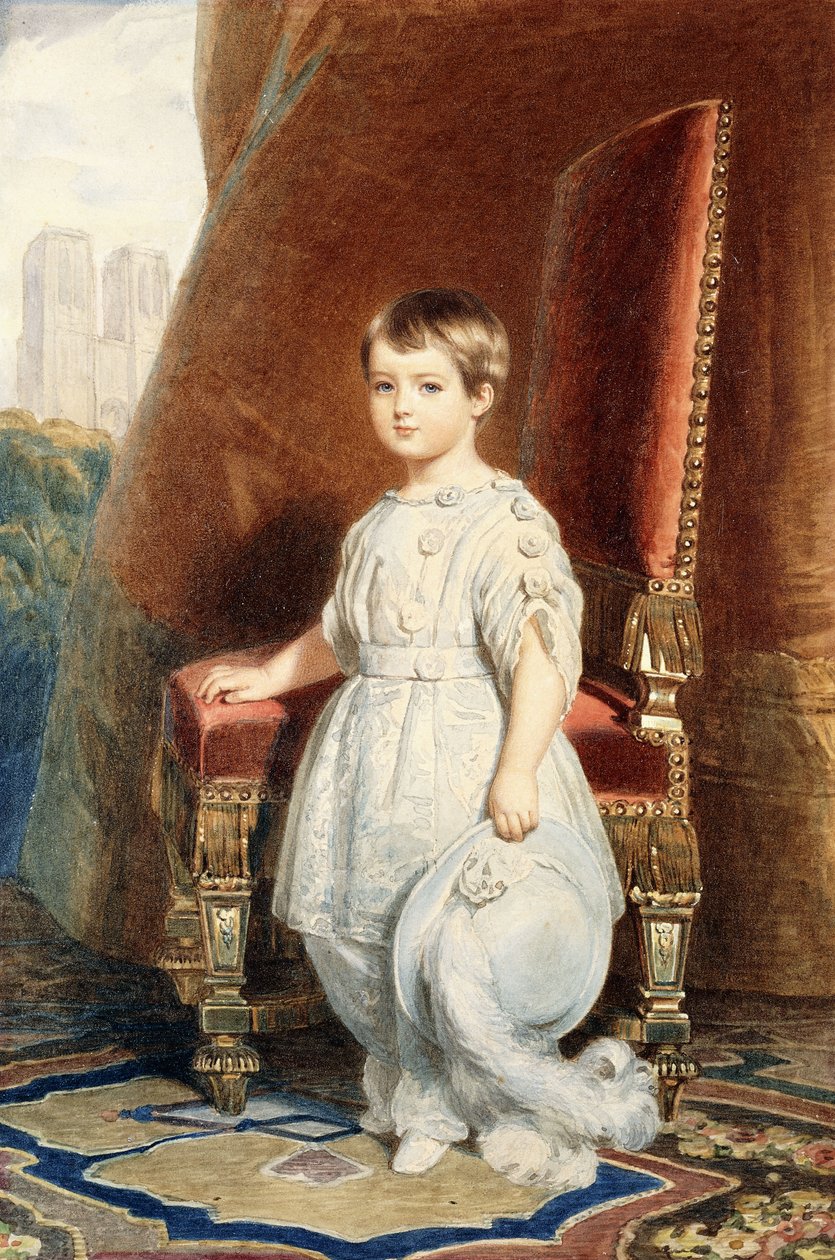 Portret hrabiego de Paris jako chłopca w białym stroju, 1842 autorstwa Franz Xaver Winterhalter