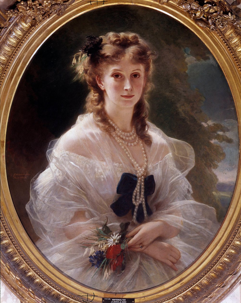 Portret księżnej Morny, księżniczki Troubestkoy (lub Troubeztkoy). Obraz Franza Xavera Winterhaltera (1806-1873) autorstwa Franz Xaver Winterhalter