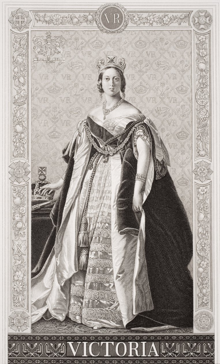 Królowa Wiktoria (1819-1901) z „Ilustracji historii angielskiej i szkockiej” Tom II autorstwa Franz Xaver Winterhalter