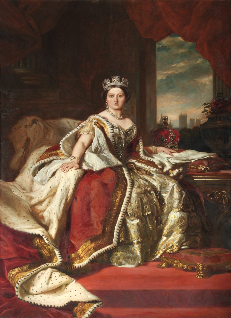 Królowa Wiktoria, skopiowana przez Johna Hansona Walkera RA, 1879 autorstwa Franz Xaver Winterhalter