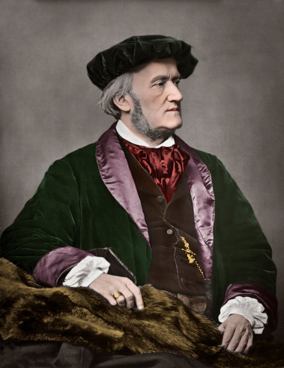 Portret Ryszarda Wagnera (1813-1883), niemieckiego kompozytora. 1871. Cyfrowa kolorystyka. autorstwa Franz after Hanfstaengl