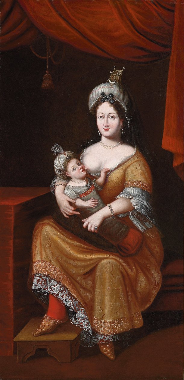 Kösem Sultan i jej syn, przyszły sułtan Murad IV lub sułtan Ibrahim, 2. ćw. XVII w. autorstwa Franz and Gemminger Herrmann
