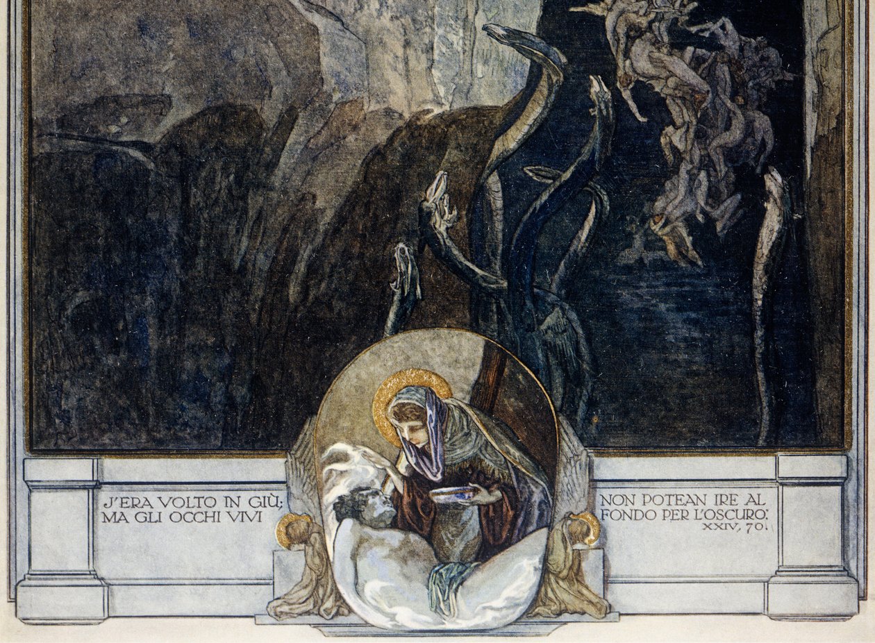 Austria, Wiedeń, Ilustracja Boskiej Komedii Dantego Alighieri (Piekło, Pieśń XXIV) autorstwa Franza von Bayrosa, fragment autorstwa Franz von (1866 1924) Bayros