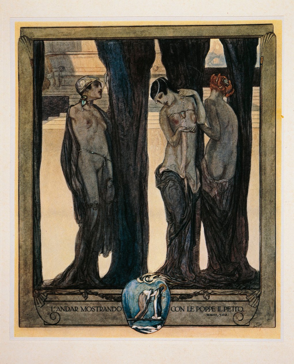 Austria, Wiedeń, Ilustracja Boskiej Komedii Dantego Alighieri (Czyściec, Pieśń XXIII) autorstwa Franza von Bayrosa autorstwa Franz von (1866 1924) Bayros