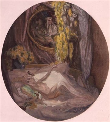 Kobieta na łóżku autorstwa Franz von Bayros (1866 1924)