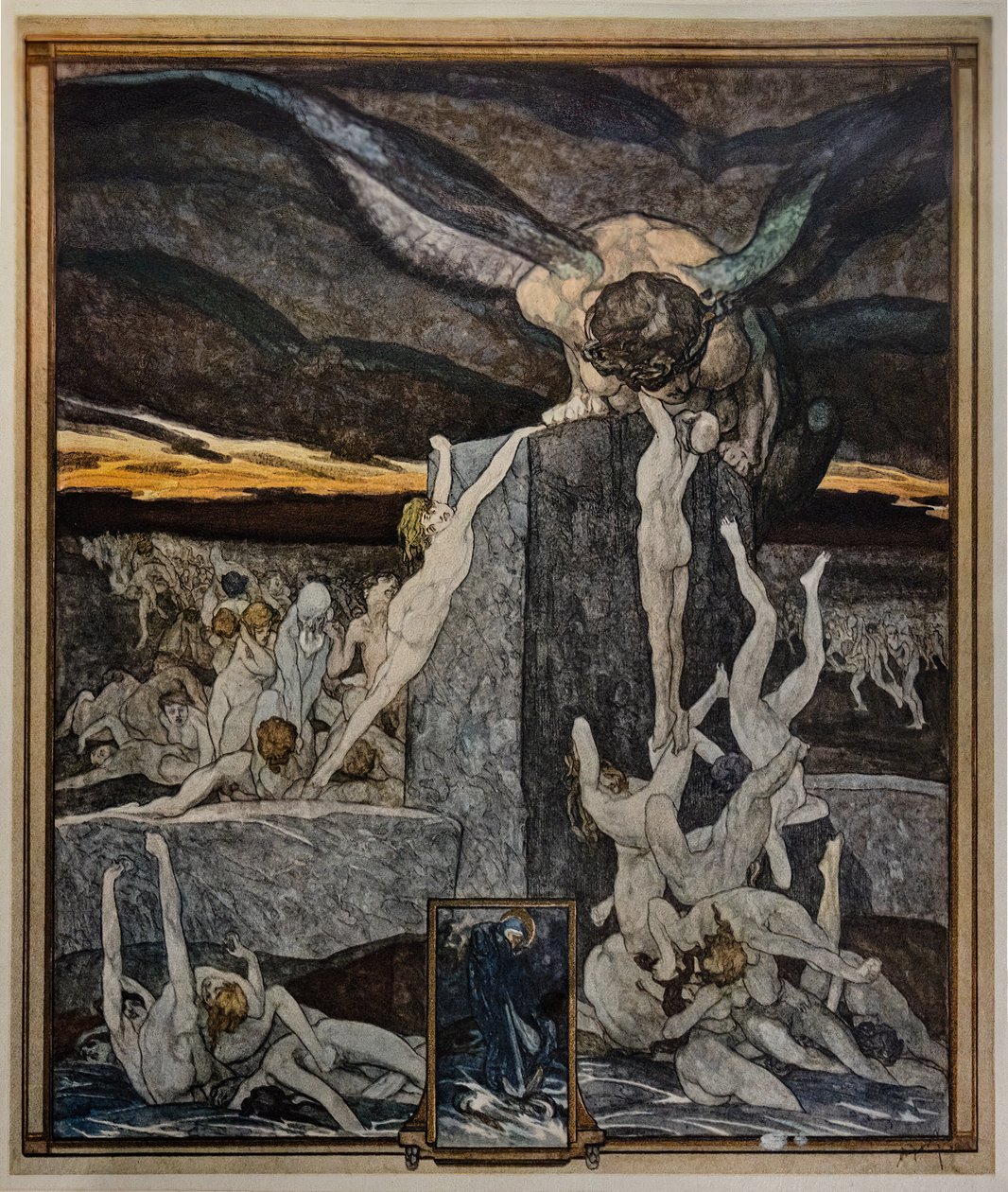 Symoniacy, Piekło, canto XIX autorstwa Franz von Bayros (1866 1924)
