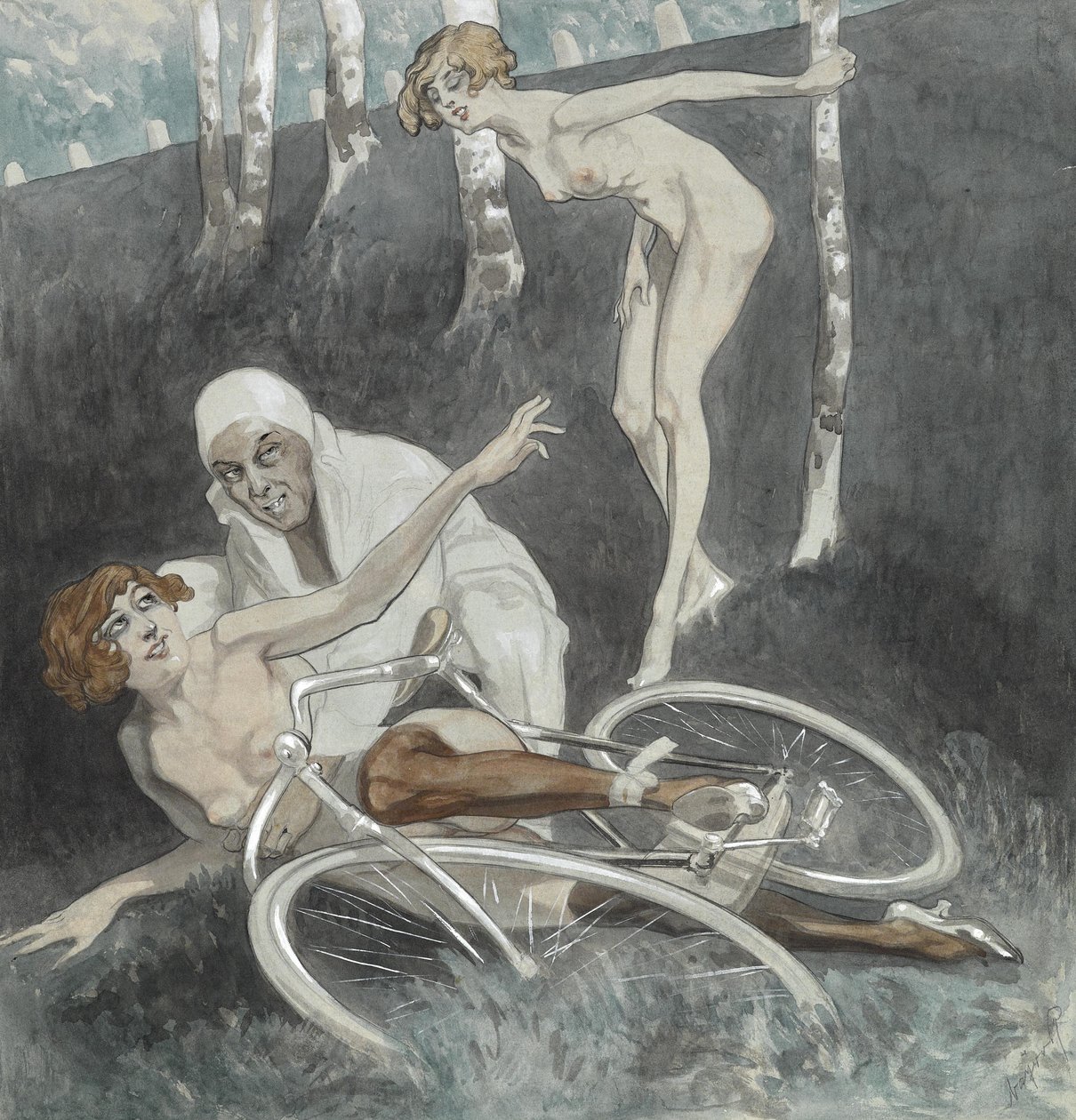 Erotyczna ilustracja. autorstwa Franz von Bayros