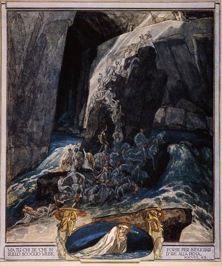 Ilustracja z Boskiej komedii Dantego, Inferno, Canto XXIII, 1921 (wc na papierze) autorstwa Franz von Bayros